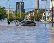 Fotografía que muestra inundaciones en Bahía Blanca (Argentina).