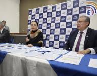 Imagen de Diana Atamaint, presidenta del CNE, en una rueda de prensa el 31 de octubre del 2025.