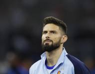 El delantero Olivier Giroud con el uniforme de la selección francesa de fútbol