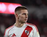 Franco Mastantuono en un partido con River Plate