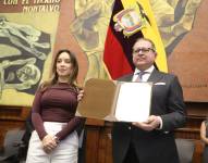 Foto de Fabián Fabara, vocal principal del Consejo de la Judicatura, tras su posesión en la Asamblea Nacional este 26 de septiembre de 2025.