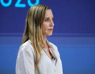 Foto de Andrea González Nader, excandidata presidencial, en el debate electoral organizado por el CNE en enero de 2025.