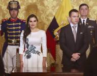 Imagen de Daniel Noboa junto a Verónica Abad durante una firma de decretos el 23 de noviembre del 2023.