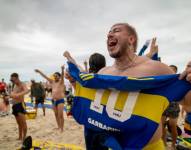 Hinchas de Boca Juniors en las playas de Río de Janeiro.