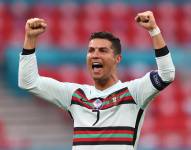 Cristiano Ronaldo celebra uno de sus goles. Foto: Eurocopa 2020.