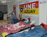 Imagen del 10 de agosto. En Azuay, así como en otros provincias, decenas de maestros mantuvieron una huelga de hambre por más de un mes.