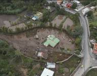 Vista aérea de la zona de la tragedia en Guayllabamba, norte del Distrito Metropolitano.