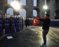 Imagen reciente de una protesta en la Plaza de Taksim, en Estambul, por la detención de Ekrem Imamoglu.