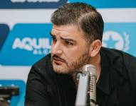 Imagen de Aquiles Álvarez, alcalde de Guayaquil, en un enlace radial.