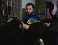 Imagen de José Adolfo Macías Villamar, alias Fito, el momento en el que fue encarcelado en la cárcel La Roca la mañana de este jueves 26 de junio.