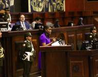 La fiscal general Diana Salazar, durante su informe de rendición de cuentas.