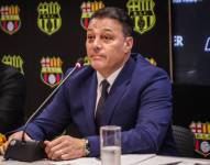 Presidente de Barcelona Sporting Club, Carlos Alfaro Moreno, en rueda de prensa