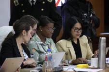 La fiscal Diana Salazar, en la audiencia de formulación de cargos contra el exasambleísta Pablo M., la expresidenta de la Corte Provincial de Fabiola G., y 10 personas más por presunta.