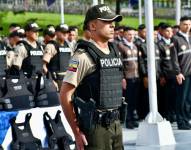 Imagen referencial de policías en la entrega de chalecos.