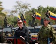Imagen del presidente Daniel Noboa en el Fuerte Militar Chacras, ubicado en Machala, en la provincia de El Oro, el 10 de diciembre de 2024.