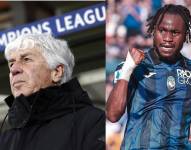 Gian Piero Gasperini y Ademola Lookman.