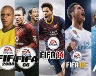 Collage con los protagonistas de las portadas de FIFA.