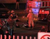 Fotografía de los cuerpos de migrantes fallecidos durante un incendio en las instalaciones del Instituto Nacional de Migración (INM), la noche del 27 de marzo de 2023, en Ciudad Juárez, Chihuahua (México).