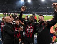 Los jugadores del AC Milan festejan la clasificación a semifinales de Champions League 16 años después.