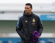 El seleccionador de Argentina, Lionel Scaloni, durante un entrenamiento en el predio de la Asociación de Fútbol Argentino (AFA) en Ezeiza.