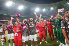 Los jugadores del Fluminense celebran su clasificación a la final del Mundial de Clubes.