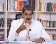 Fotografía cedida por Prensa Miraflores del presidente de Venezuela, Nicolás Maduro, hablando durante un acto de gobierno este lunes, en Caracas (Venezuela).