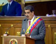 El presidente venezolano, Nicolás Maduro, presenta su rendición de cuentas ante la Asamblea Nacional (AN, Parlamento), de contundente mayoría oficialista, hoy, en Caracas (Venezuela).