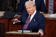 El presidente de EE. UU., Donald Trump, durante su discurso en el Capitolio de EE. UU.ee en Washington (EE. UU.).