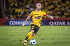 Damián Díaz en un partido con Barcelona SC