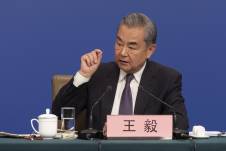 El canciller chino, Wang Yi, en la conferencia de prensa que ofrece cada año en los márgenes de la Asamblea Nacional Popular (ANP, Legislativo).