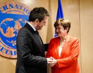 El ministro de Economía argentino, Sergio Massa, junto a la directora gerente del Fondo Monetario Internacional, Kristalina Georgiev.