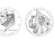 Diseño de la moneda conmemorativa de un dólar de Estados Unidos.