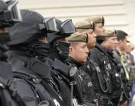 Policías en un evento de la presentación de las capacidades tácticas especiales, el 1 de mayo.