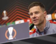 El entrenador del Bayer Leverkusen, Xabi Alonso, en rueda de prensa