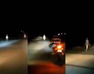 Una extraña criatura de largas extremidades fue vista al costado de una carretera en India