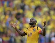 Enner Valencia celebra su gol con la selección de Ecuador ante Venezuela por la fecha 13 de las Eliminatorias Sudamericanas