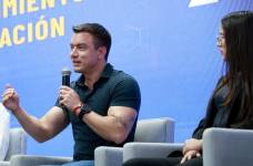Daniel Noboa, de 37 años, busca la reelección como presidente de la República.