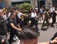 Daniel Noboa en la marcha del 12 de agosto.