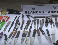 Las armas blancas decomisadas por la Policía.