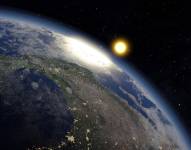 Concepción artística de la Tierra vista desde el espacio.