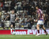 El volante del Atlético Mineiro, Alan Franco, ene el partido ante Godoy Cruz por el partido de ida de los octavos de final de la Copa Sudamericana