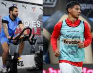 Gian Franco Allala (izquierda) y Kevin Minda (derecha), jugadores de Liga de Quito