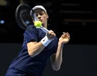Jannik Sinner, durante el partido contra Novak Djokovic del torneo de exhibición Six Kings Slam
