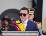 Daniel Noboa durante ceremonia militar