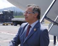 Imagen de la fotografía de Gustavo Petro, presidente de Colombia, arribando a Ecuador a las 10:25 del sábado 24 de mayo al aeropuerto Mariscal Sucre de Quito por la posesión de Daniel Noboa.
