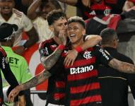 El volante del Flamengo, Jorge Carrascal, celebra su gol contra Racing por la semifinal de ida de la Copa Libertadores