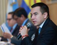 Daniel Noboa en su primer acto en Argentina.