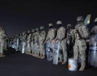 El contingente de soldados que arribó a Guayaquil, este 25 de octubre de 2025.