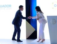 Daniel Noboa y Luisa González en el debate presidencial de 2023