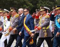 El presidente Daniel Noboa en un evento militar en Quito este 26 de noviembre.